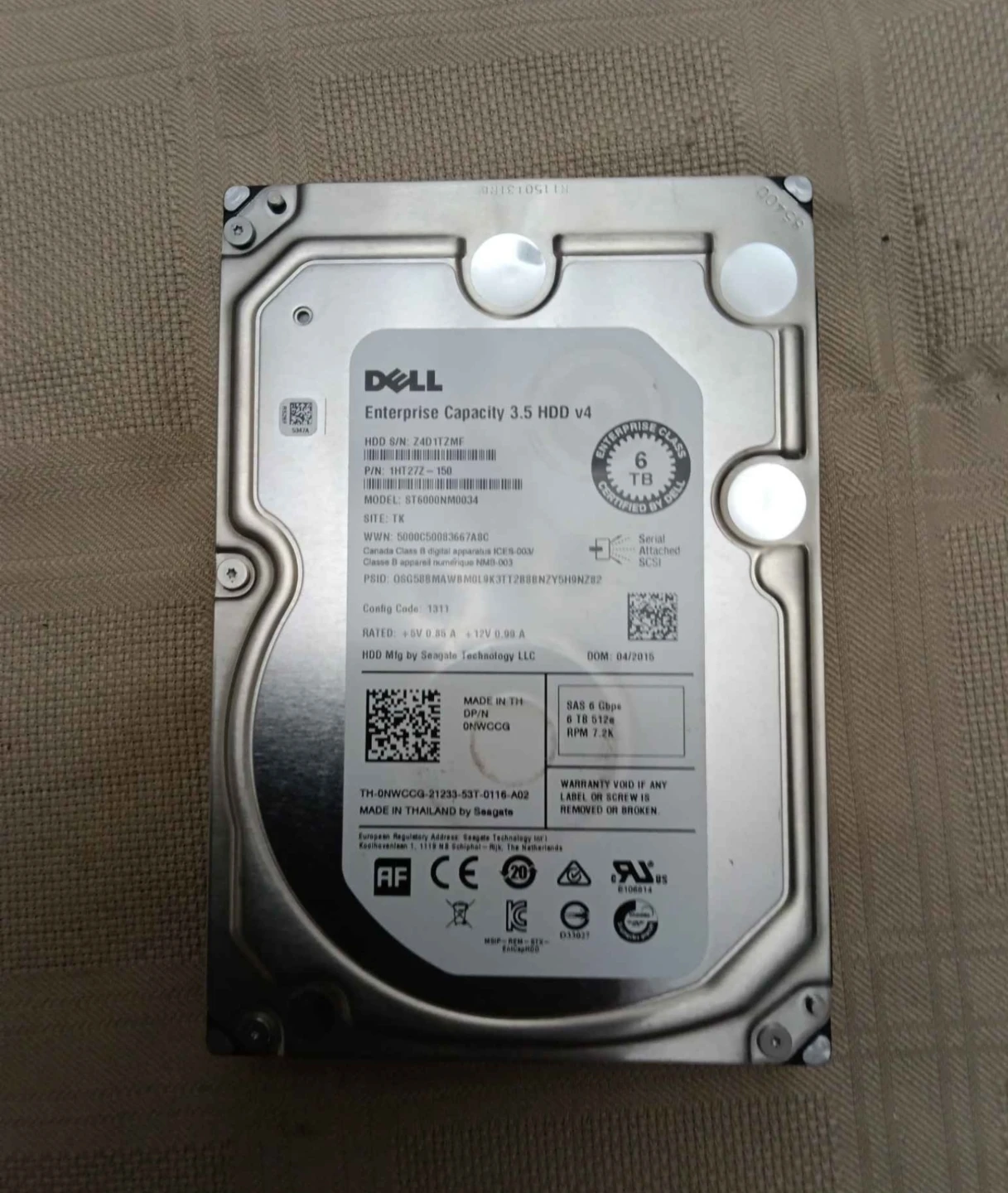 Dell Enterprise 6TB SAS Hard Drives