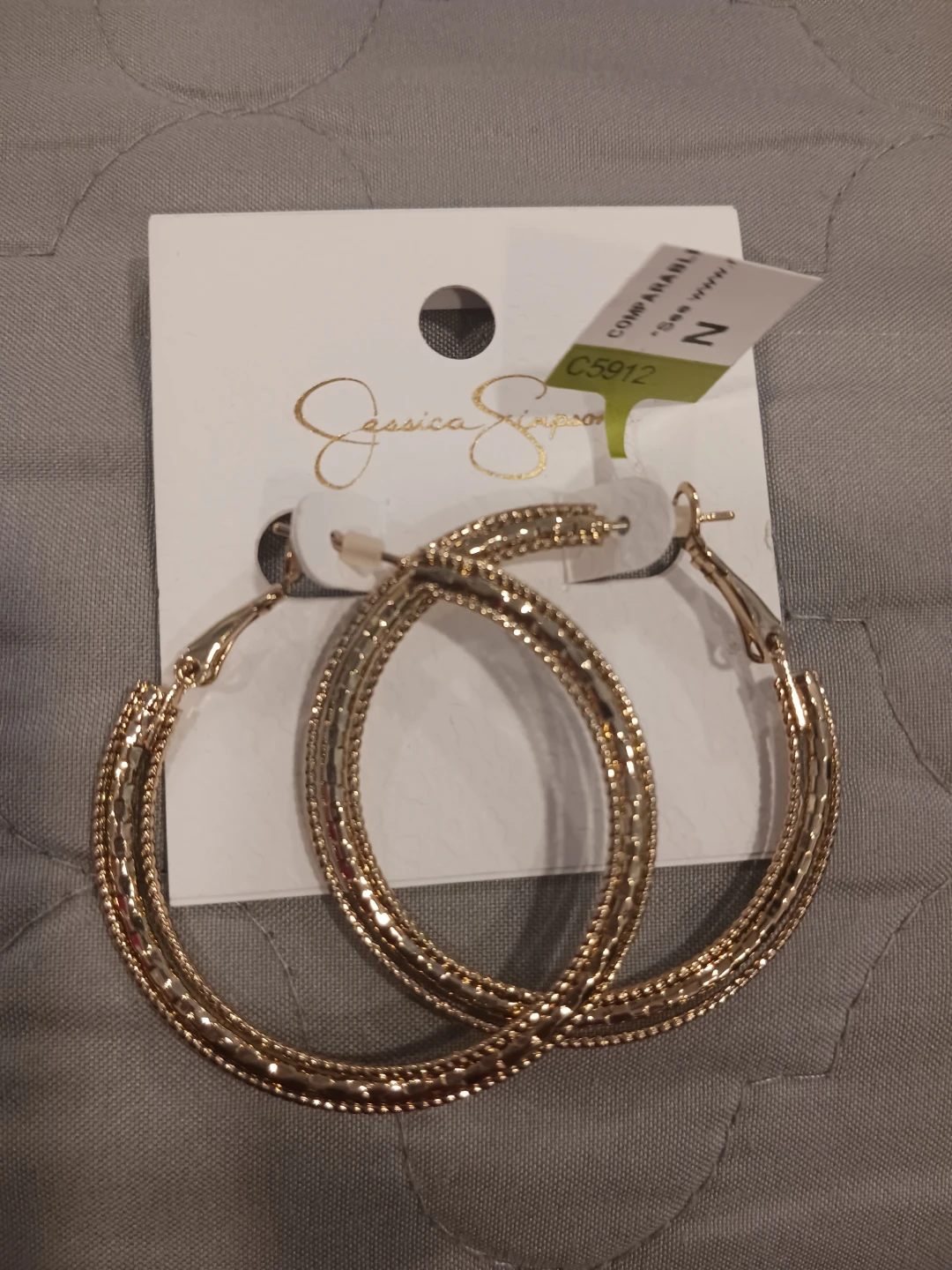 Jessica Simpson Gold Tone Hoop Earrings