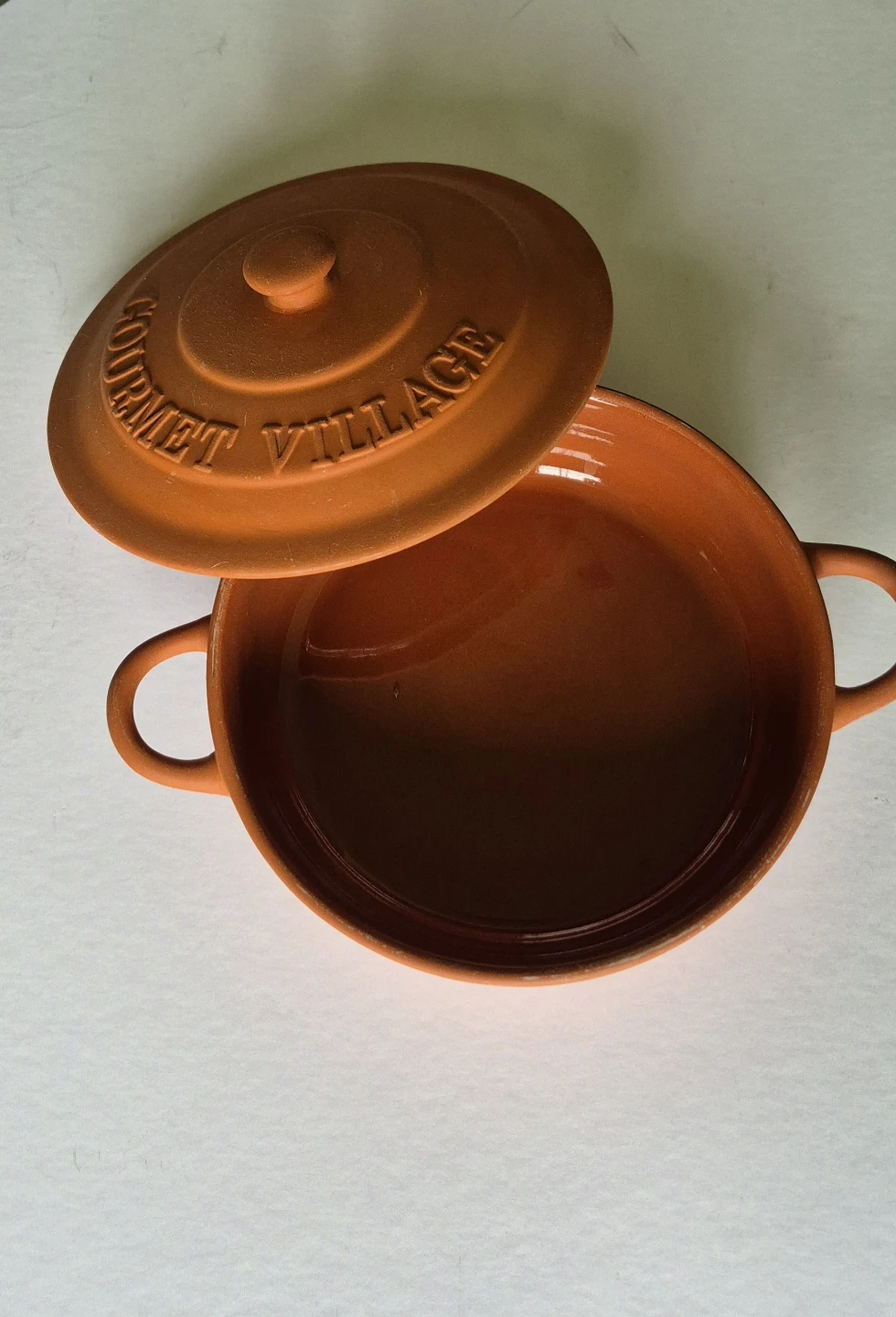 Gourmet Village Orange terracota Casserole Dish with Lid