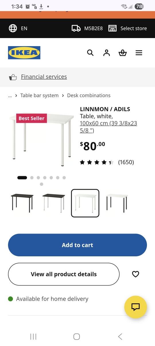 IKEA LINNMON / ADILS White Table 100x60 cm - photo 3