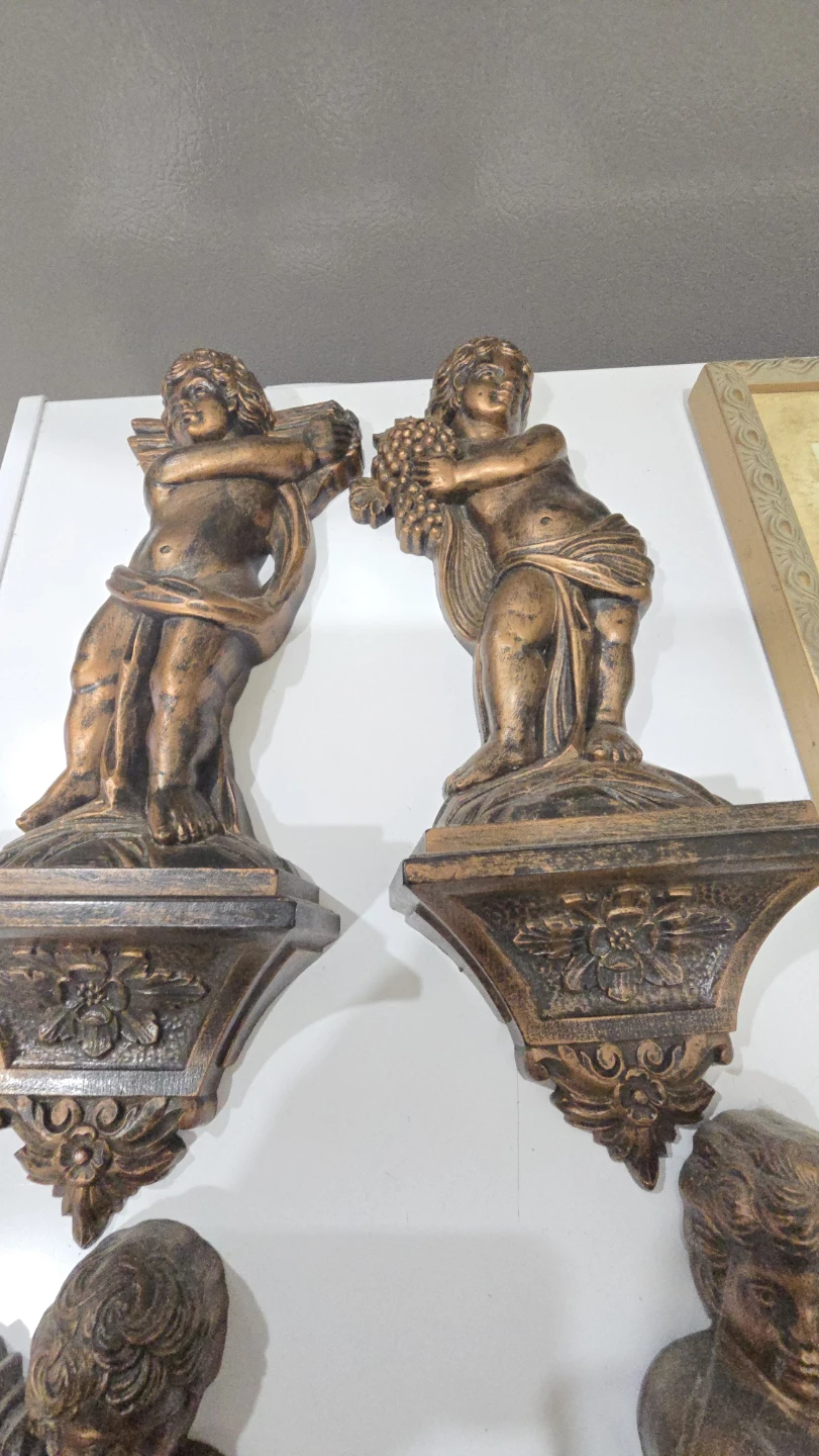 Wall Art Set - Cherub Shelf Sitters & Botanical Prints - photo 2
