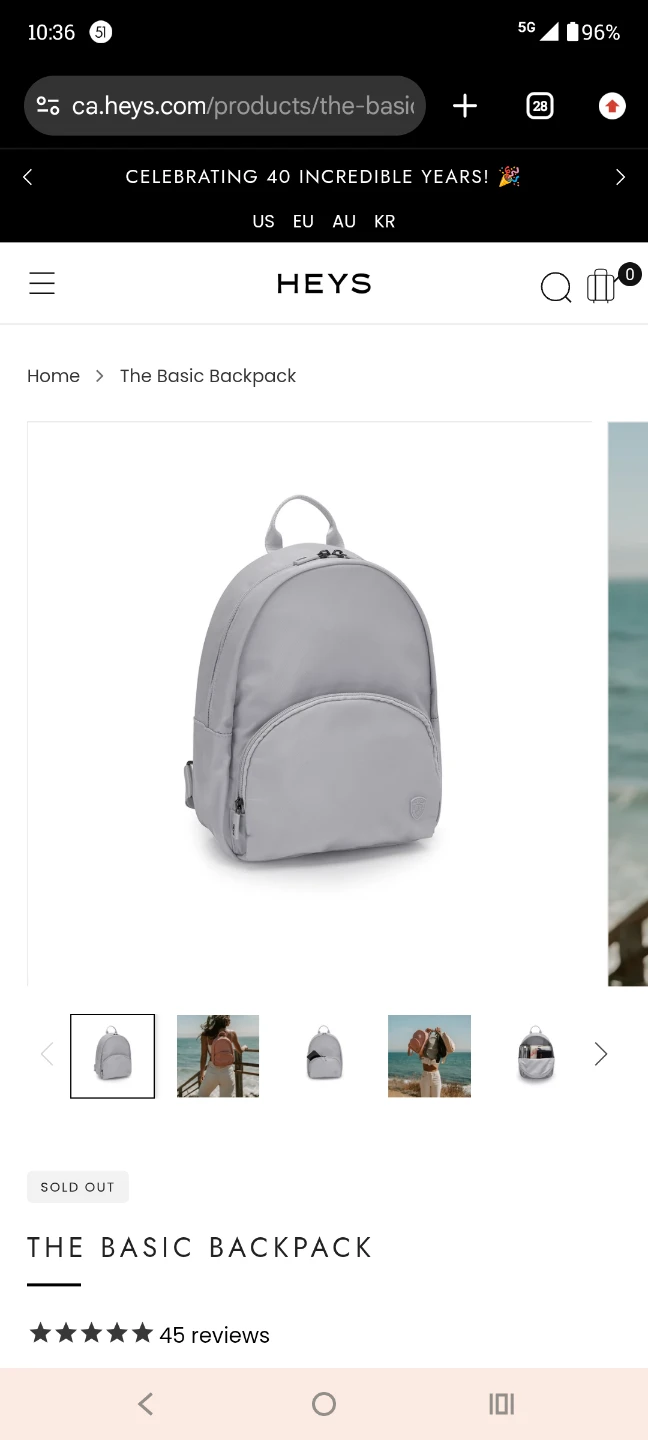 BNWT! HEYS The Basic Backpack - Beige and Light Grey - photo 2