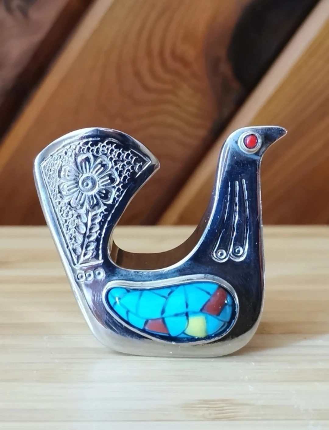Vintage Joaquin Tinta Ecuador Silverplate Bird Sculpture MCM - photo 3