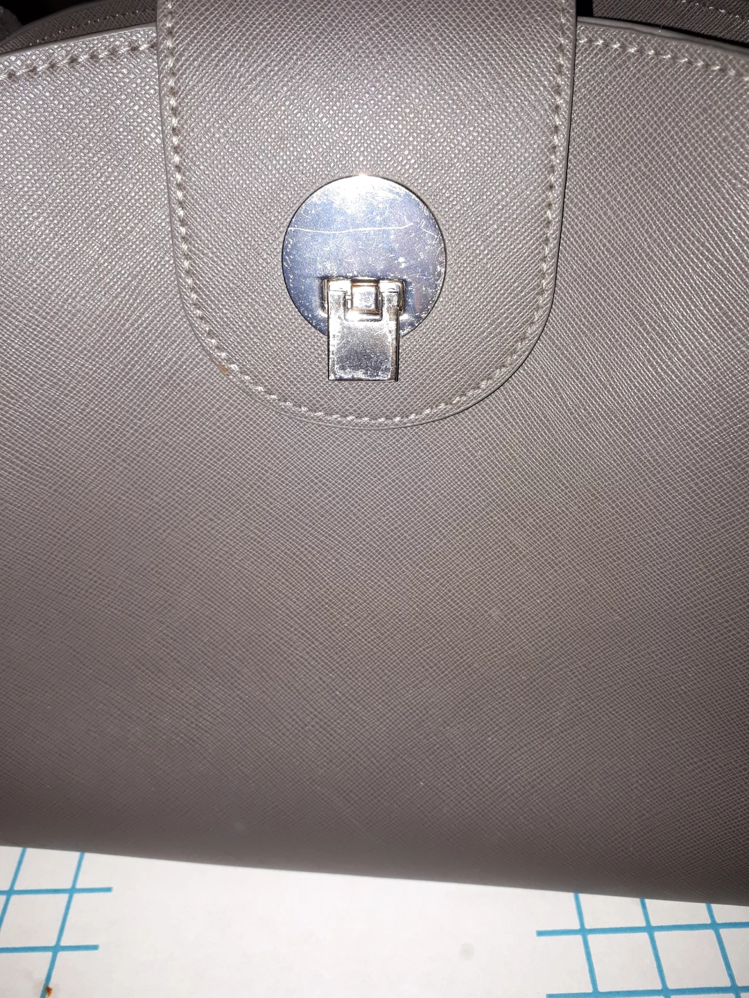 Grey Faux Leather Handbag - photo 3