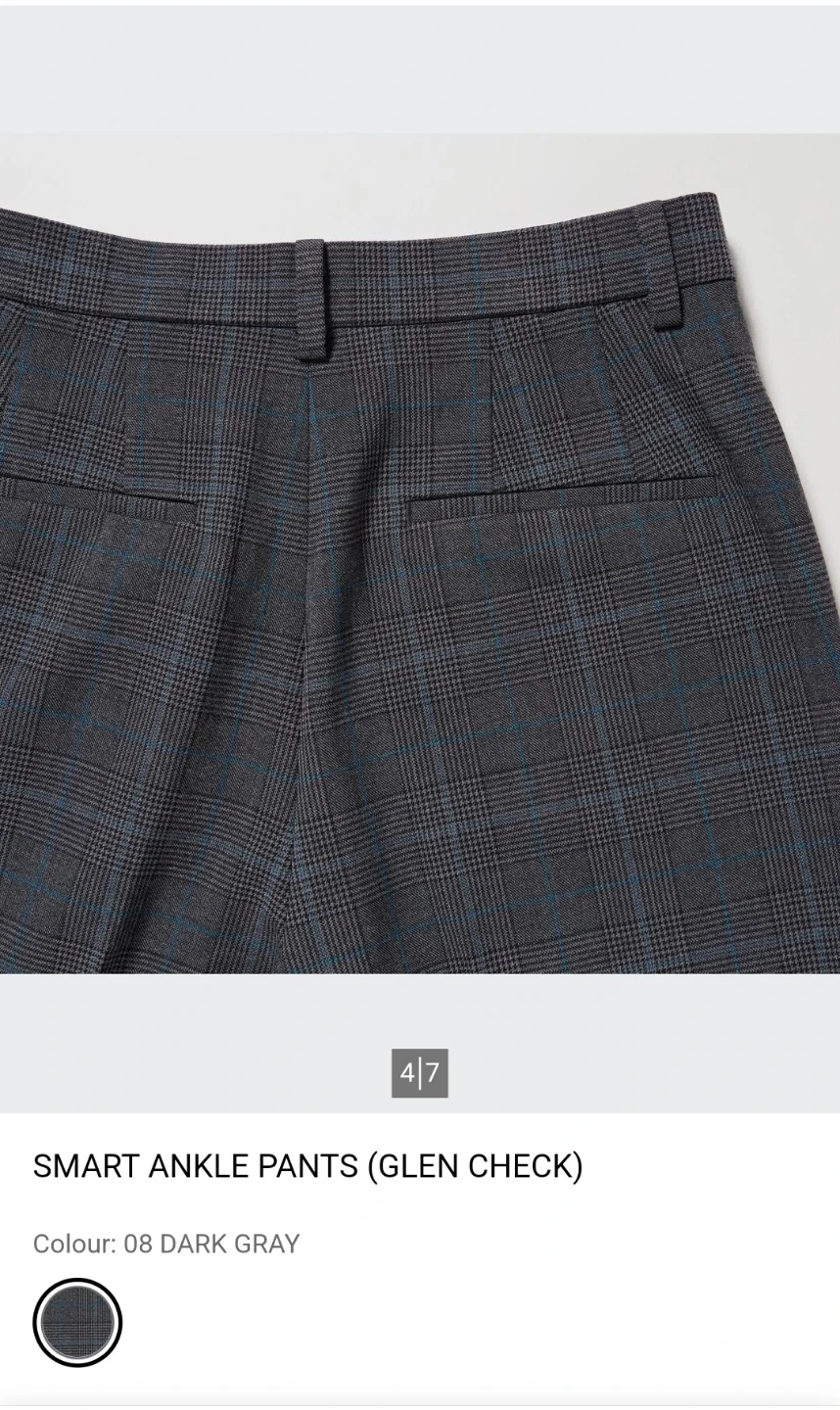 NWOT Uniqlo Smart Ankle Pants (Glen Check) - photo 4