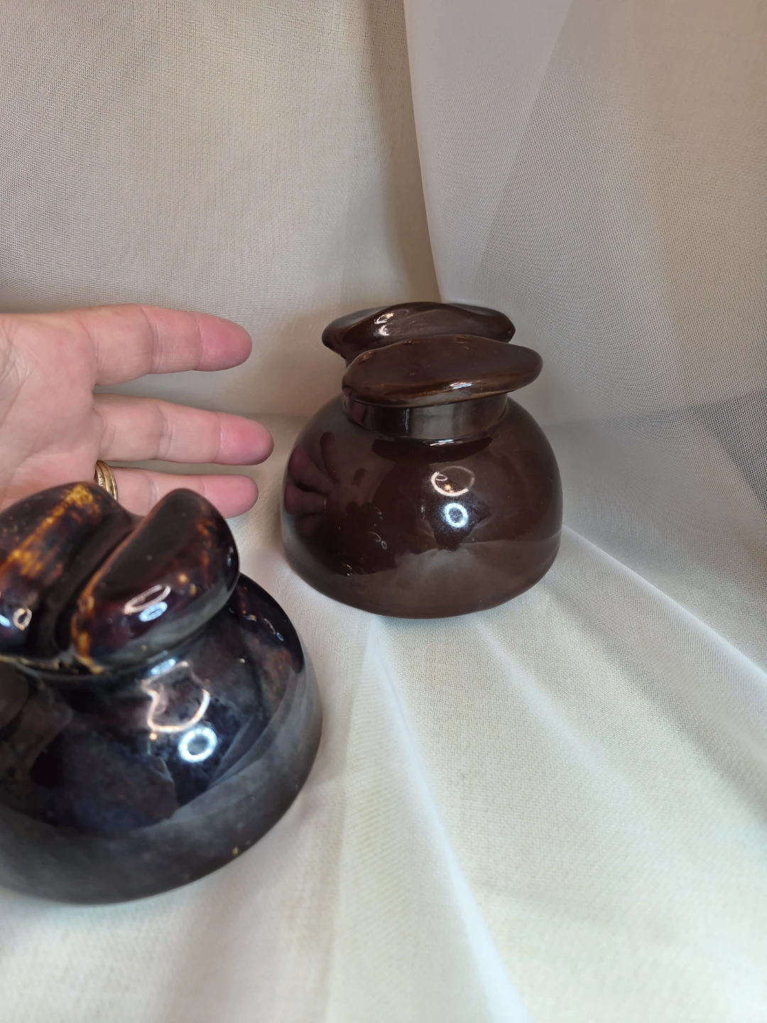 Lot of 3 Vintage Ceramic Porcelain Heavy Collectible Insulators - photo 5