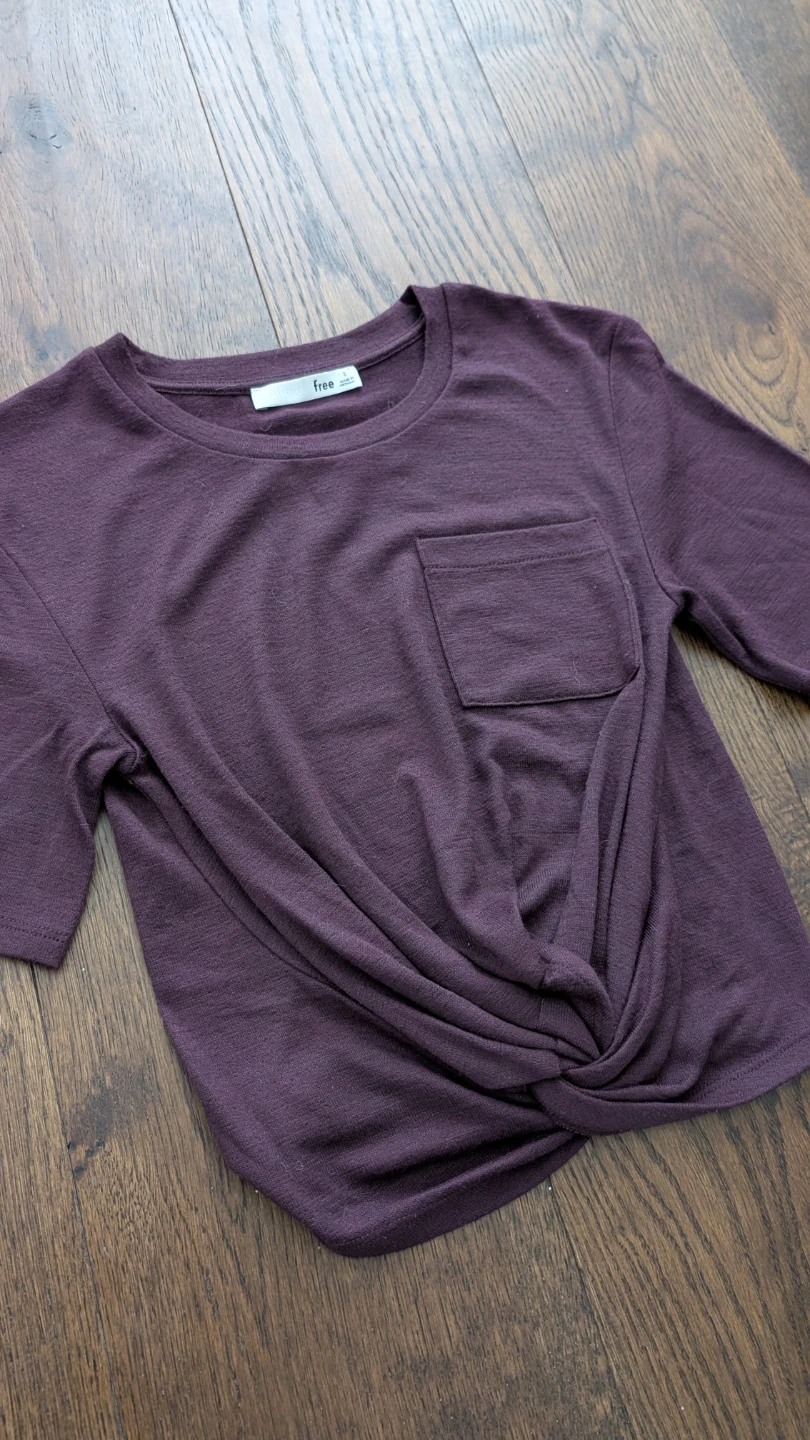 Aritzia Wilfred Free Subah Burgundy Twist Front Top - Size S - photo 3