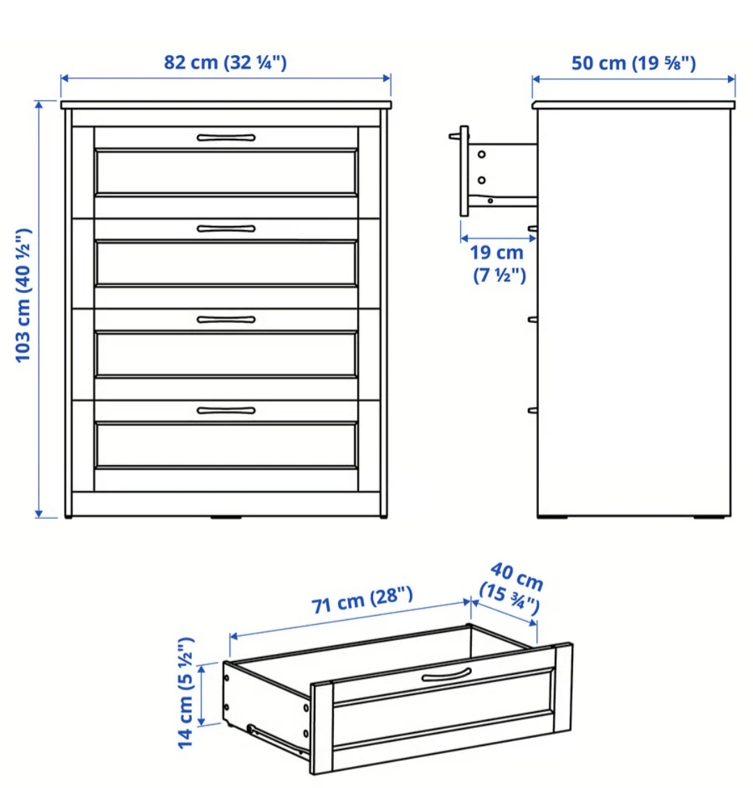 Ikea White 4-Drawer Dresser - photo 3