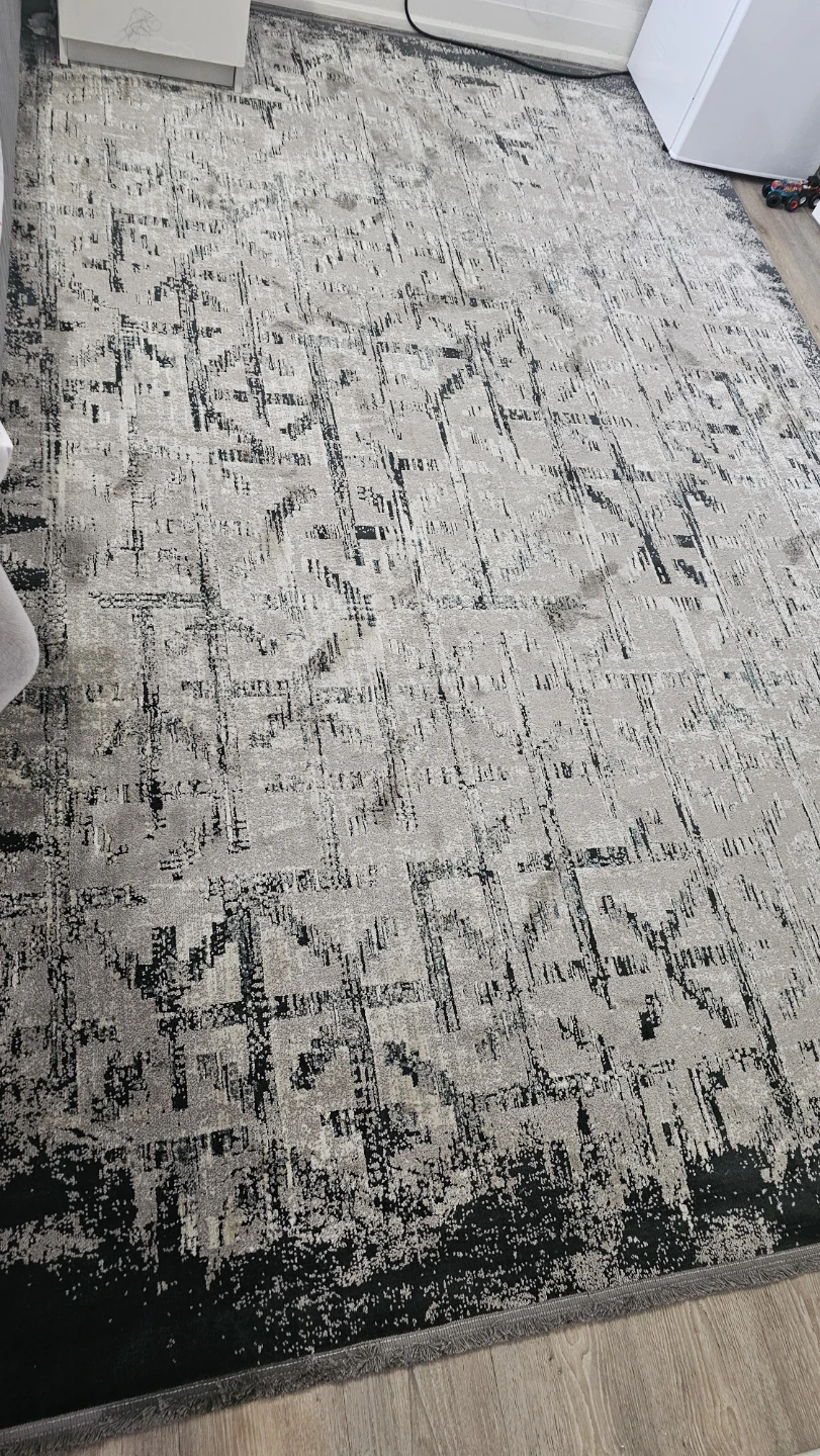 Grey and Black Abstract Area Rug