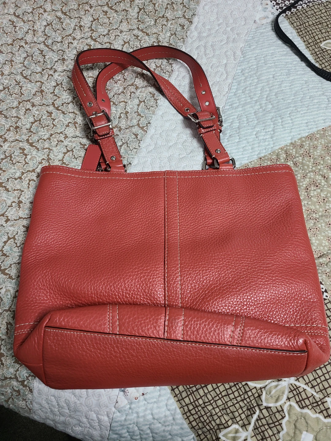 Coach Orange Leather Tote Bag - photo 2
