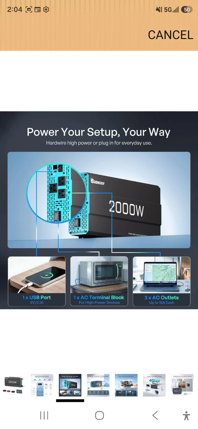 Renogy 2000W Pure Sine Wave Inverter - photo 3