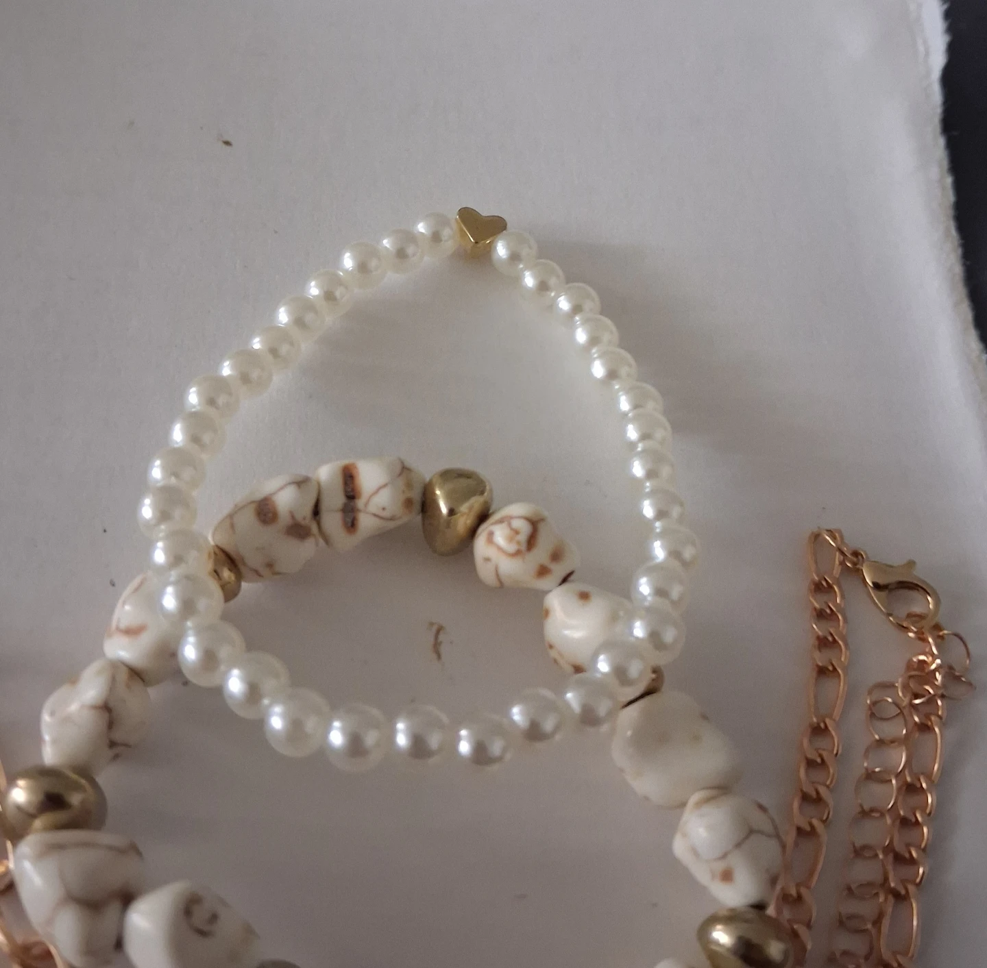 Set of 2 beaded bracelets with chain - photo 3