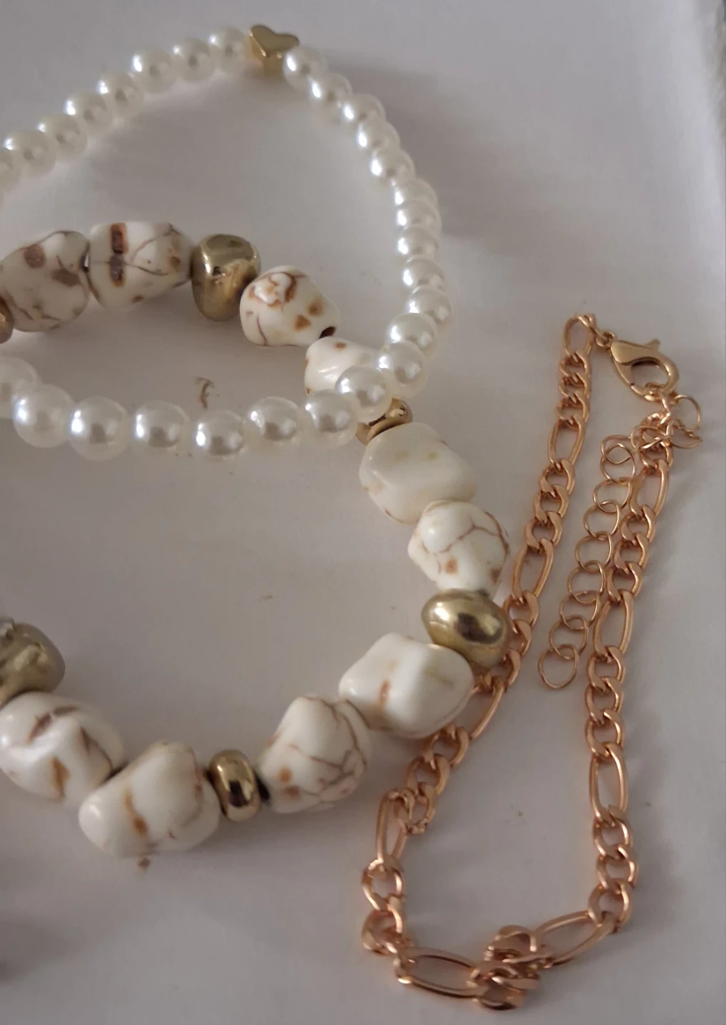 Set of 2 beaded bracelets with chain - photo 5
