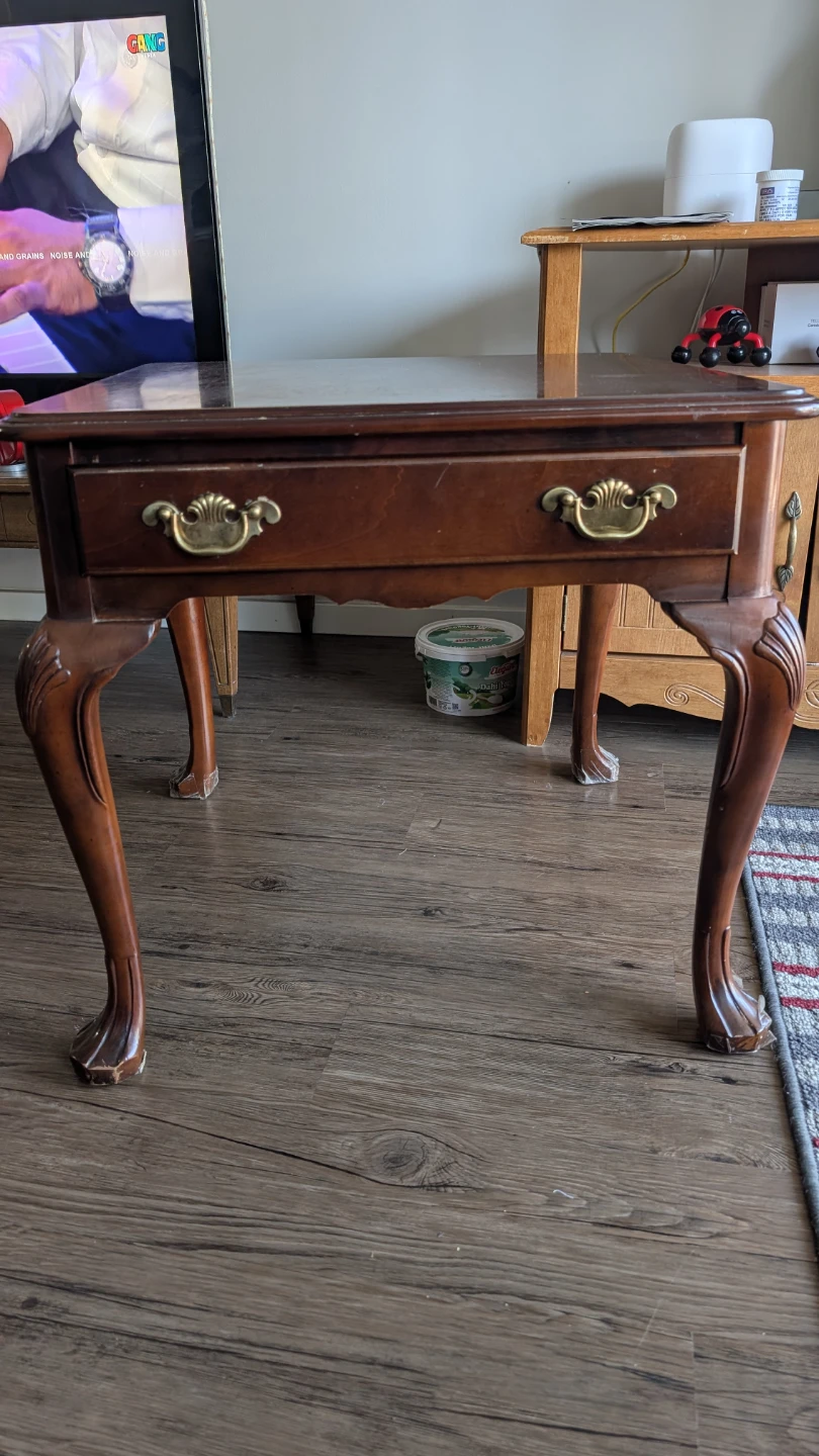 Wooden End Table with Drawer - photo 2