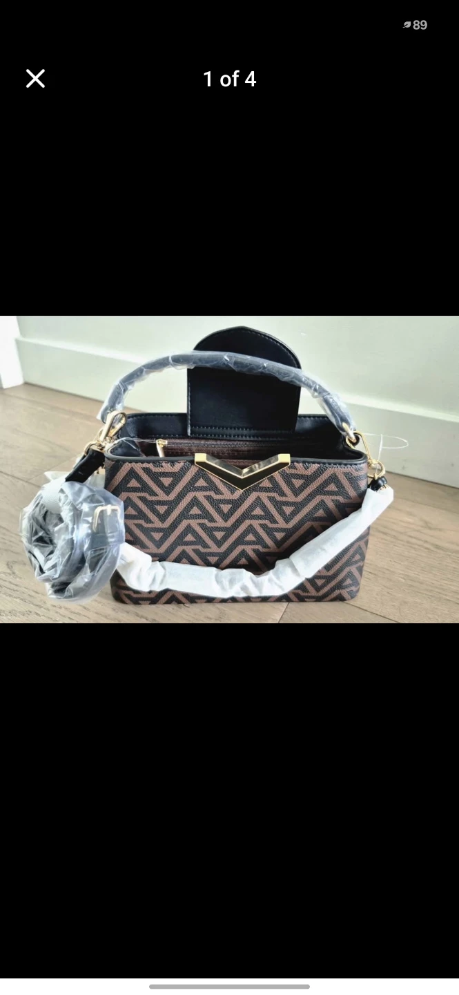ALDO Brown Geometric Print Handbag