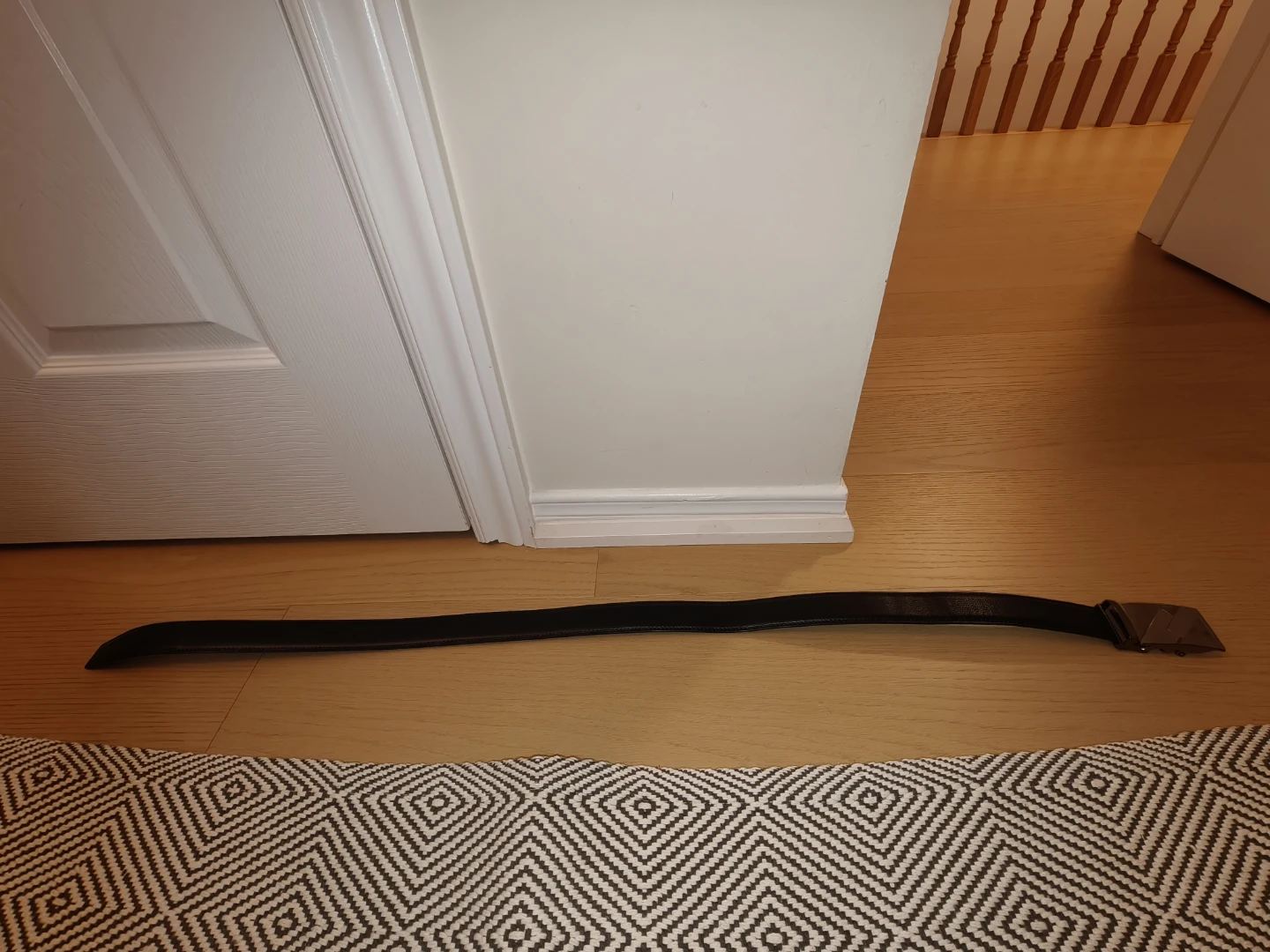 30" Black Leather Belt with Ratchet system for easy adjustment - photo 2