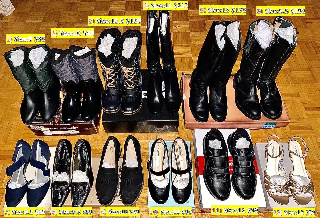 Women Boots and Shoes. Sizes: 9 – 13 - New in Box with Tags!!