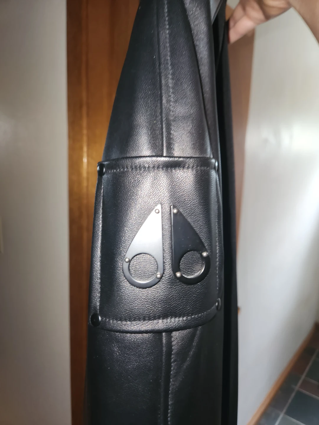 Moose Knuckles Black Leather Jacket Men S/P - photo 3