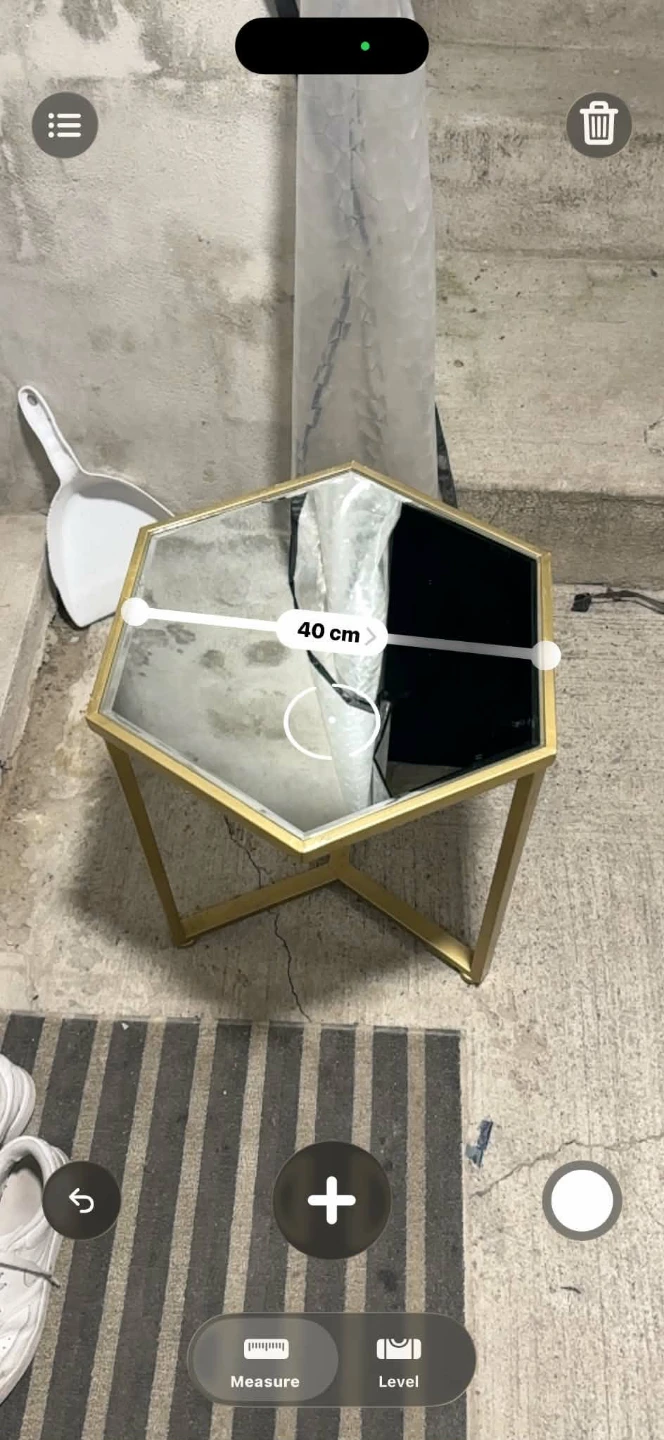 Hexagon Mirrored Accent Table - Gold