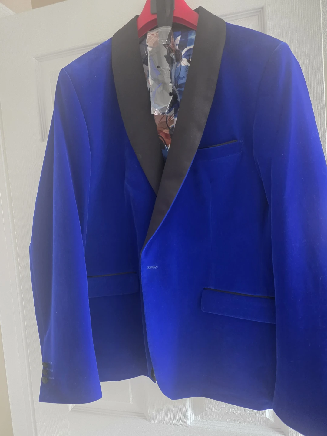 Suslo Couture Blue Velvet Blazer with Tie and Bowtie Set - photo 2