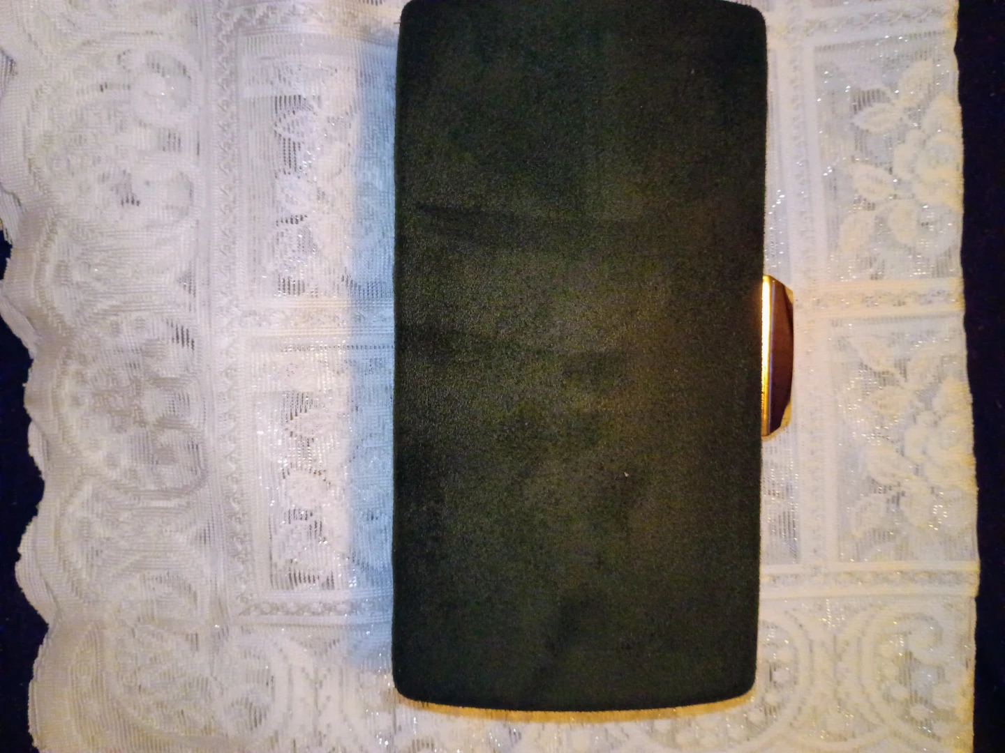Dark Green Clutch Purse with Gold Clasp - photo 2