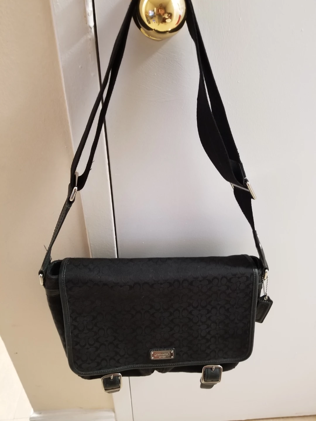 Coach Signature Black Messenger Bag