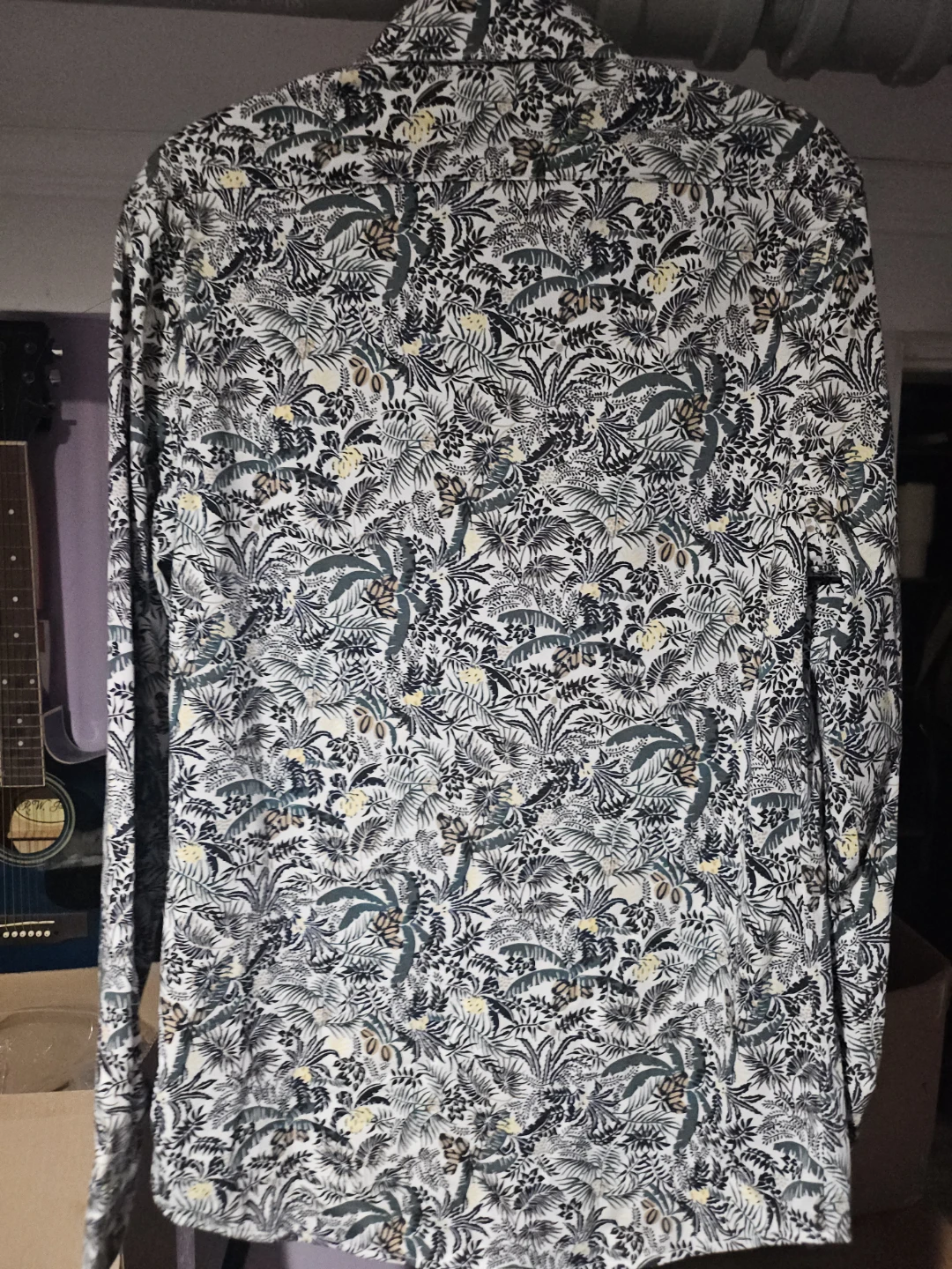 Express Men's Tropical Print Long Sleeve Button-Up Shirt - XS - photo 4