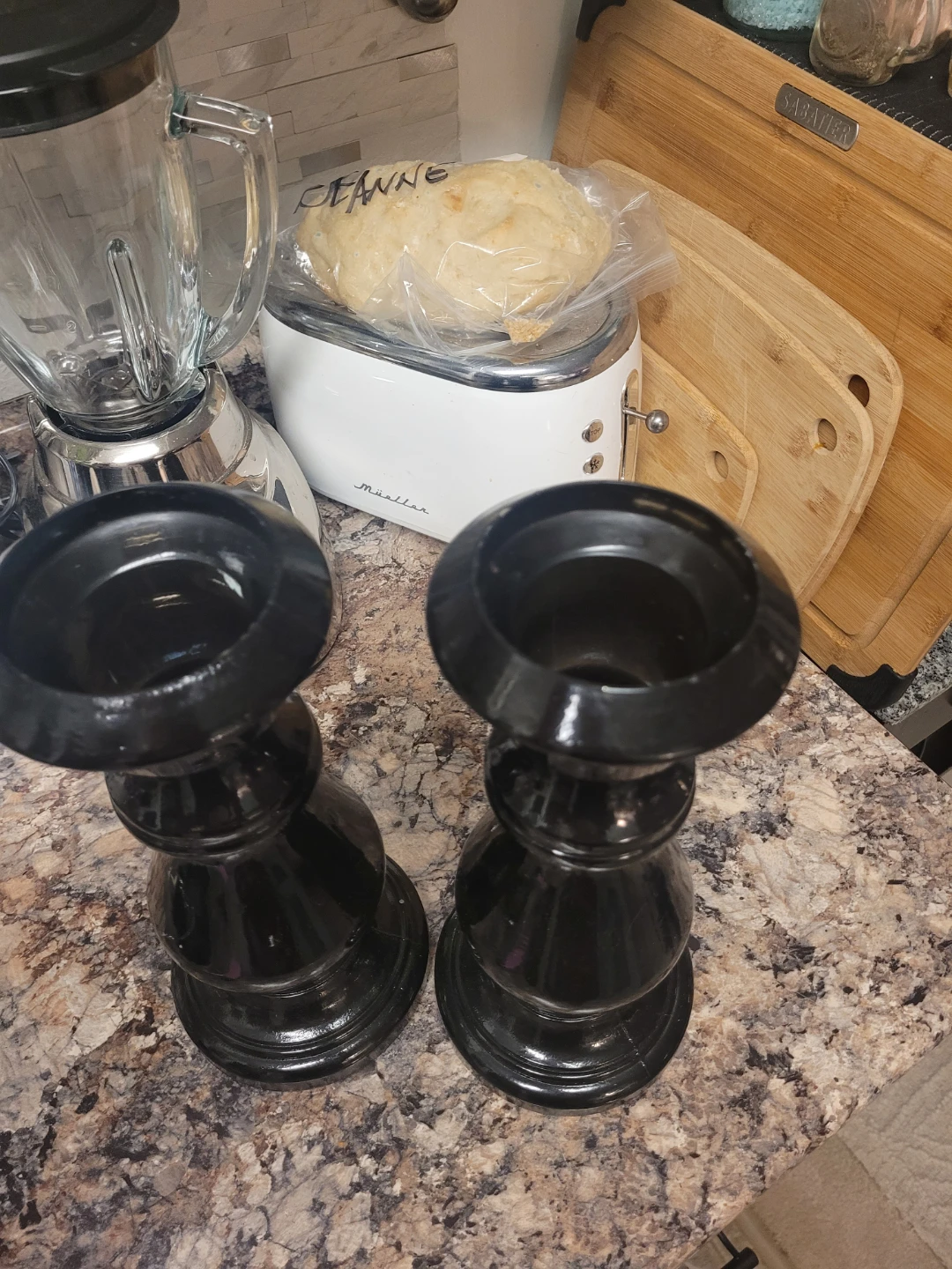 Set of 2 black candle holders - photo 2