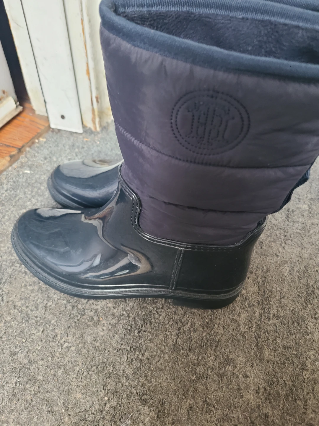 Navy Blue Puffer Rain Boots