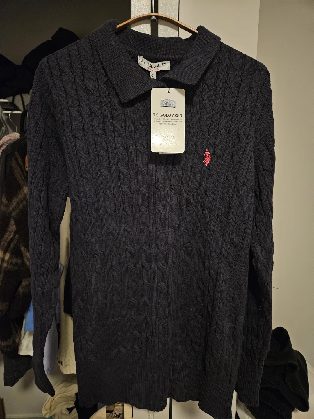 U.S. Polo Assn. Navy Blue Cable Knit Sweater