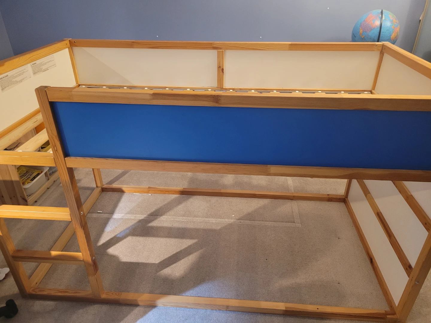 Wooden Loft Bed with Blue Accents - photo 2