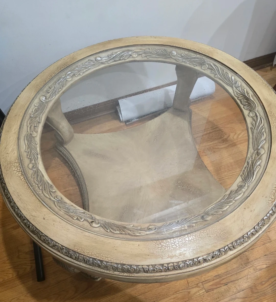 Ornate Coffee Table with Glass Top - photo 3