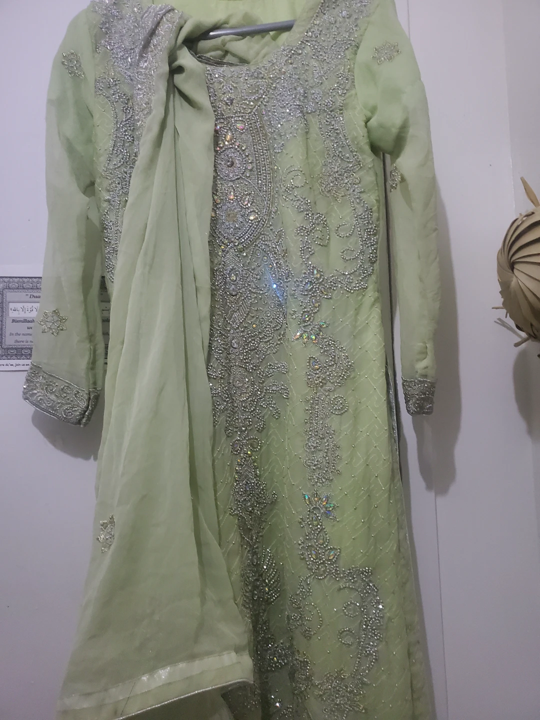 Embellished mint green 3 peace party were - photo 3