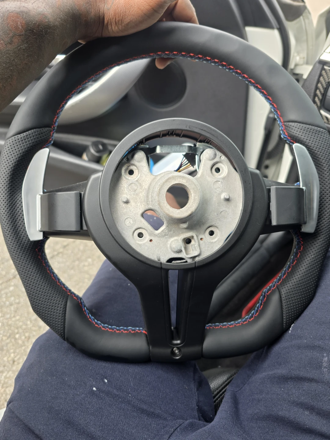 M Sport Steering Wheel with Red/Blue Stitching - photo 2