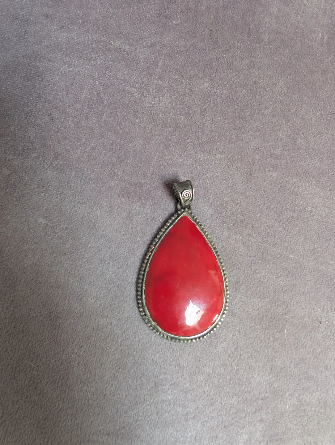 Red Carnelian Teardrop Pendant with Sterling Silver - photo 3
