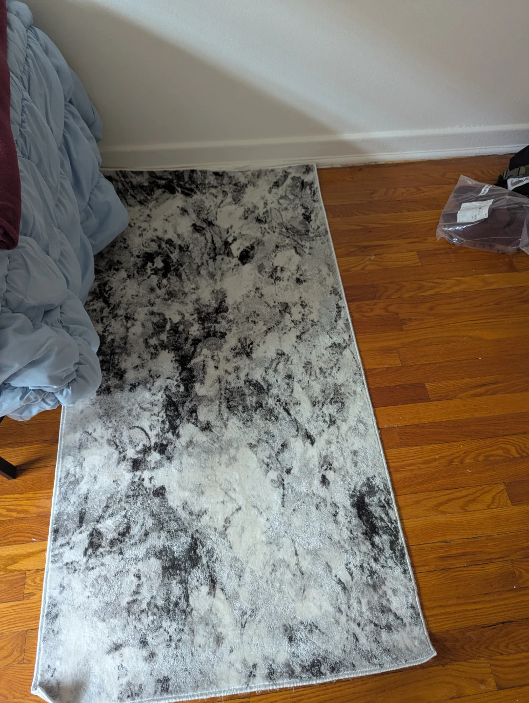 Gray and White Abstract Area Rug