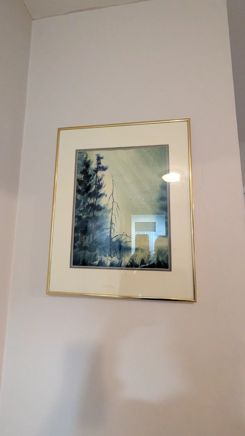 Framed Forest Landscape Painting