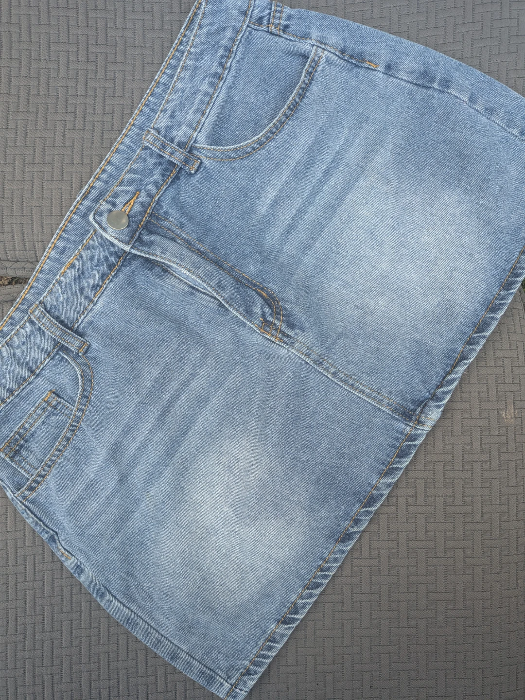 Light Wash Denim Mini Skirt size LARGE