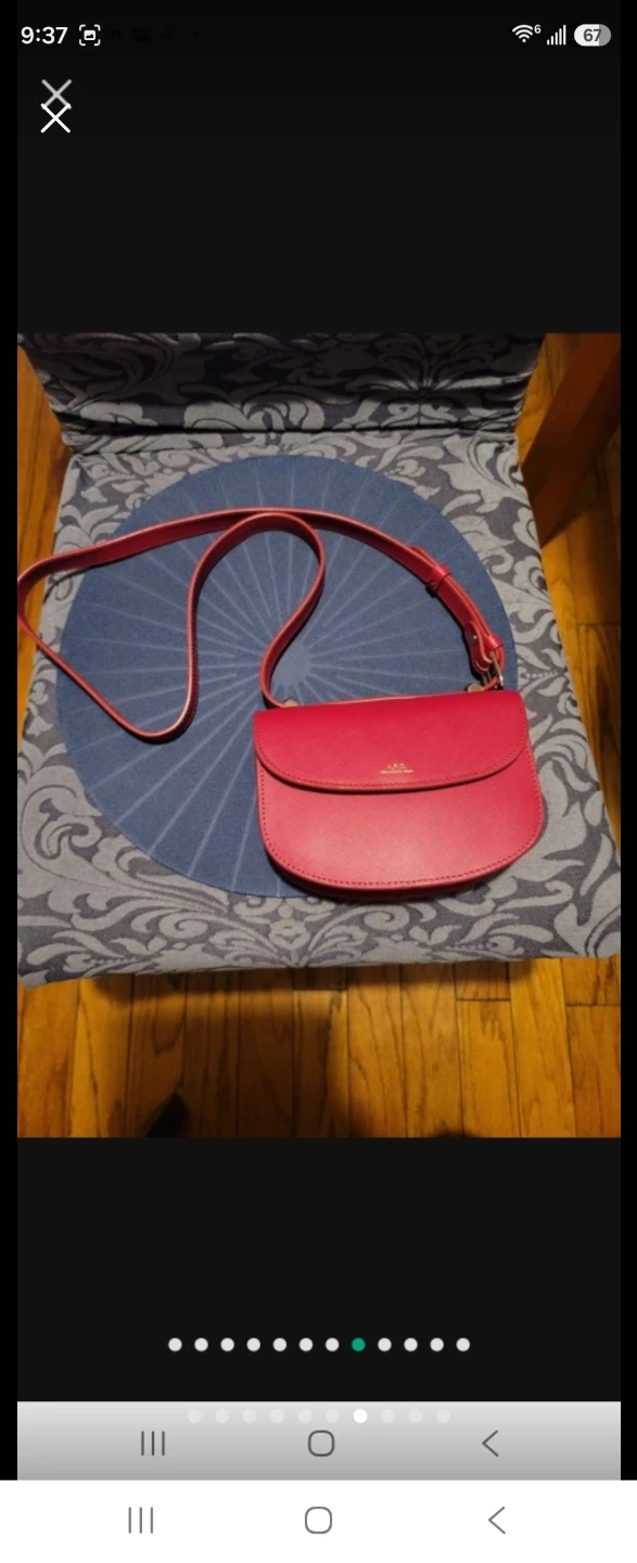 A.P.C. Red Leather Saddle Bag - photo 3