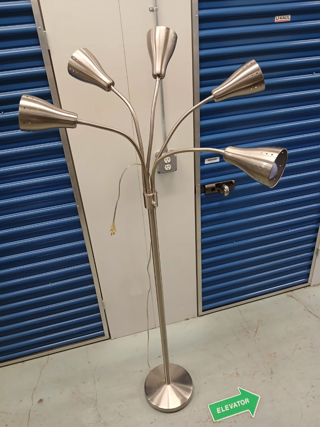 Floor Lamp brushed steel 5 adjustable lights brightness - photo 4