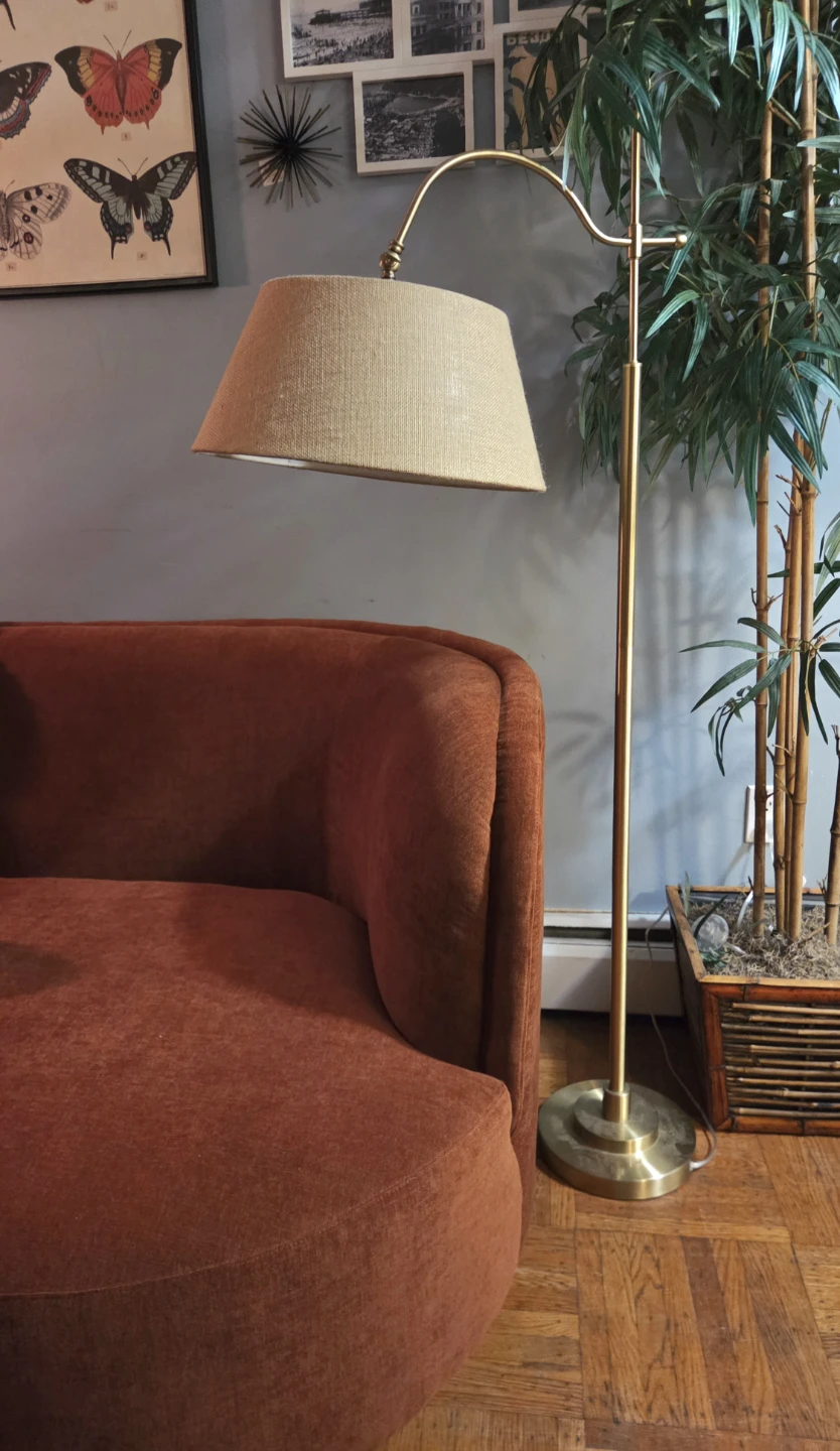 Funky Gold & Burlap Reading Lamp - photo 3