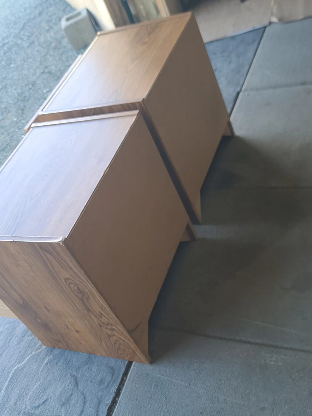 Pair of Wood Grain Two-Drawer Nightstands - photo 5