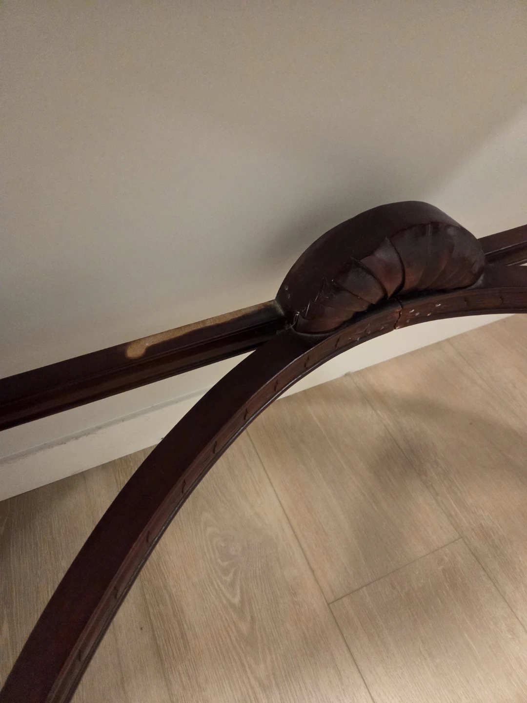 Vintage Carved Wood Console Table with Marble Top - photo 3