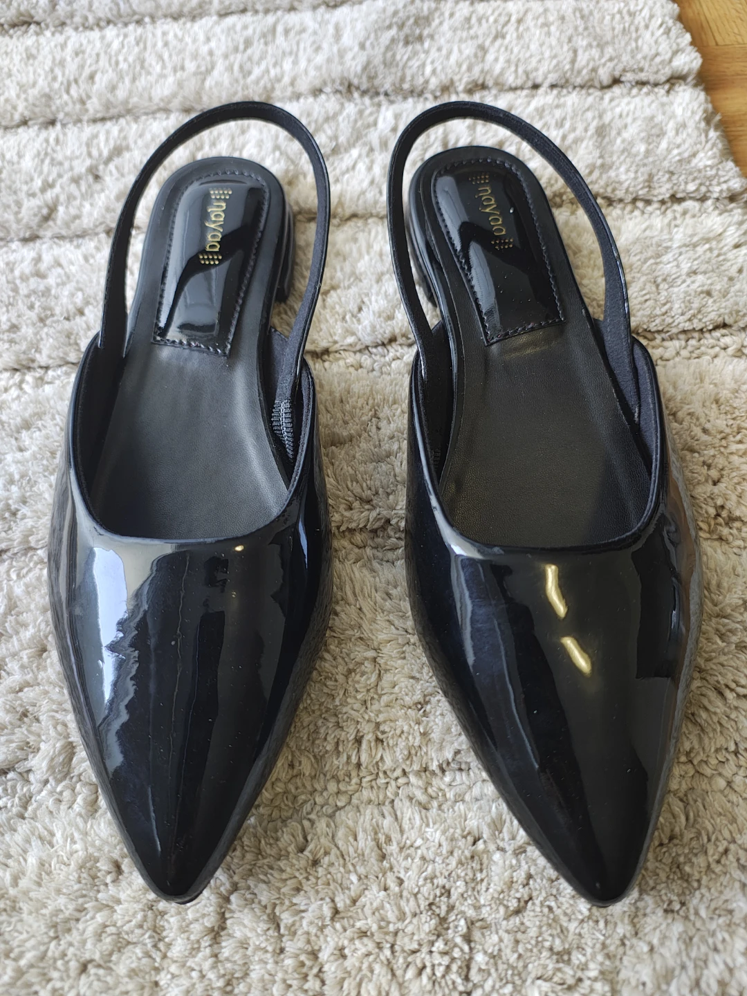 Nayaa Black Patent Slingback Flats - photo 2