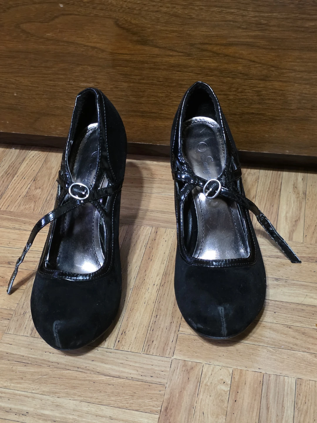 Black Suede Mary Jane Heels