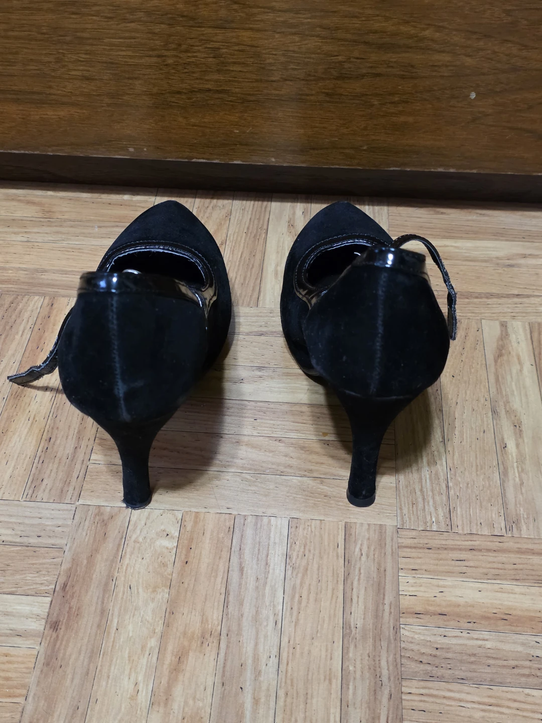 Black Suede Mary Jane Heels - photo 2