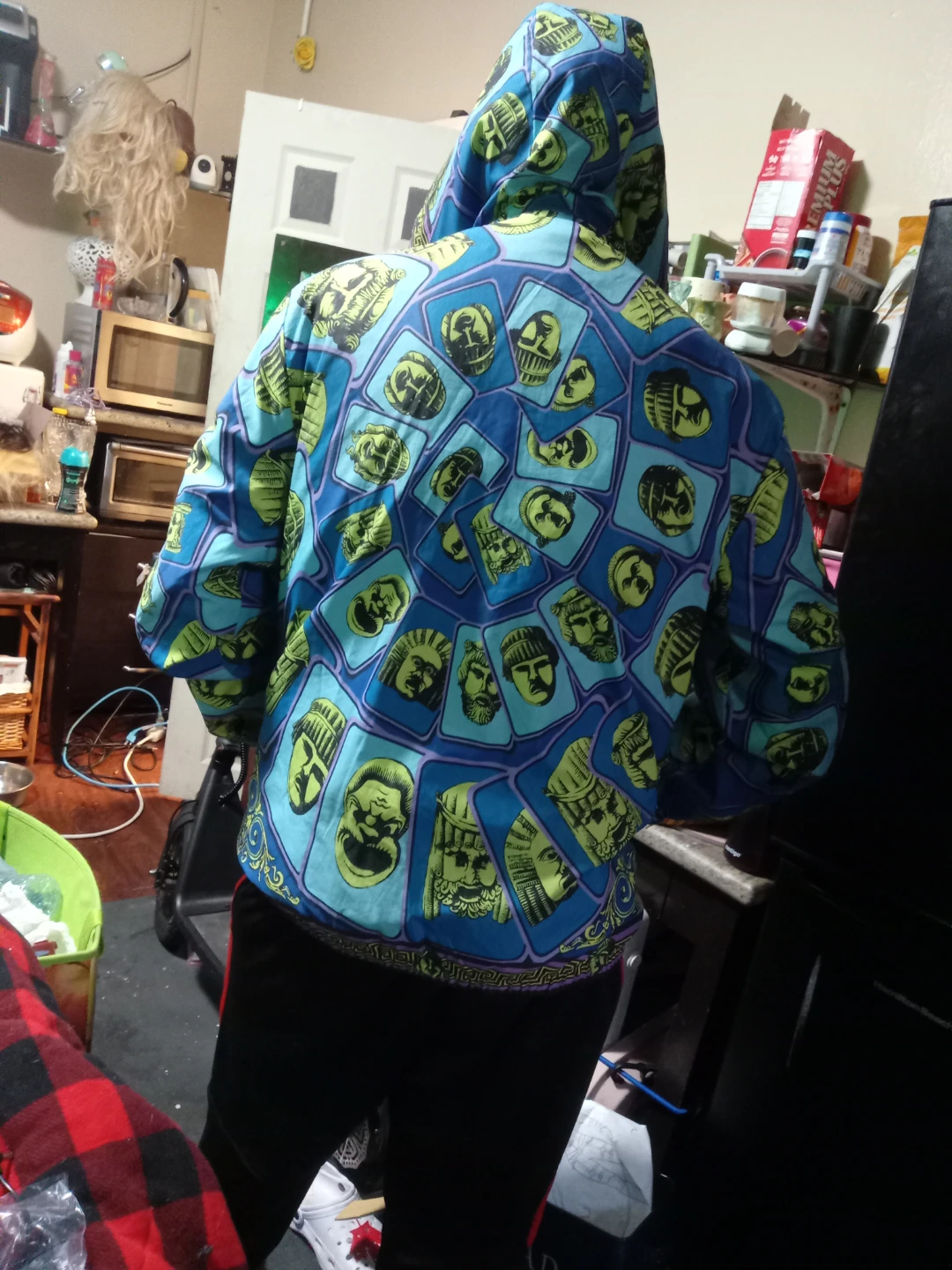 Versace Hooded Jacket with All-Over Print