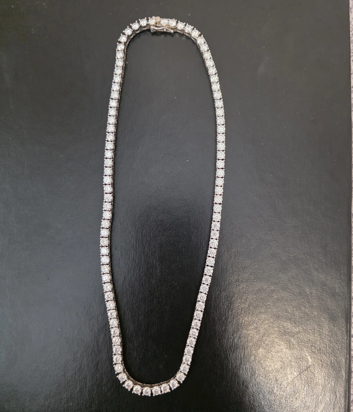 Moissanite Tennis Necklace 4mm w/ box - photo 2
