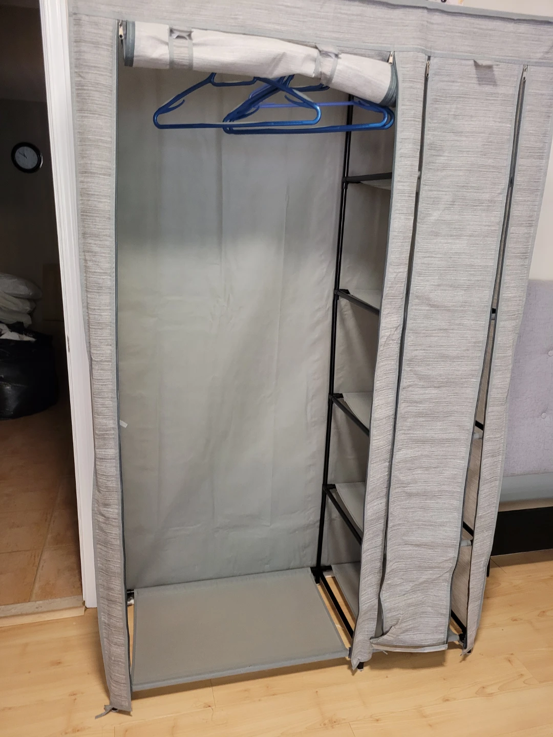 Grey Portable Wardrobe Clothes Organizer - photo 3