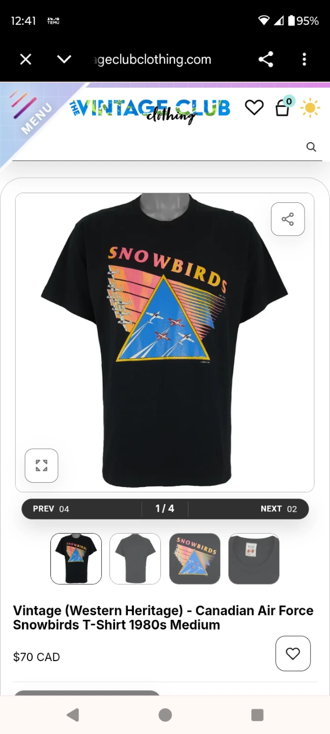 Vintage Snowbirds Canadian Air Force T-Shirt - photo 3